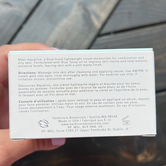 NIB Herbivore Aquarius Pore Purifying Clarity Cream - Picture 4 of 4